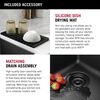 30&rdquo; Granite Composite Workstation Kitchen Sink Undermount Single Bowl with WorkFlow&trade; Ledge and Accessories in Metallic Black